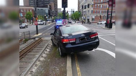 Transit police: Driver ticketed after getting stuck on Green Line tracks